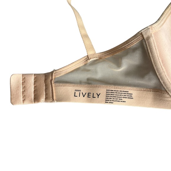 Lively Women's All Day Lined Wired Lace Bra 32DDD Beige - Picture 8 of 9